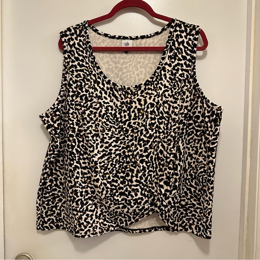 Cabi Leopard Print Sleeveless Top size XXL